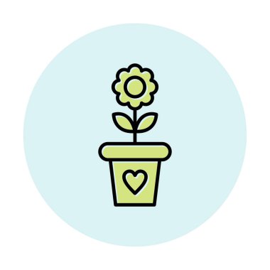 Çiçek kabı simgesi vektörü