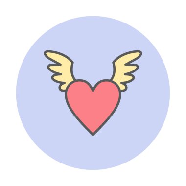Melek Kalbi ikonu, vektör illüstrasyonu 