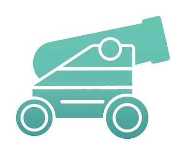 Basit Topçu simgesi, vektör illüstrasyonu