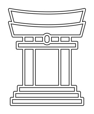Basit Japon Tori Kapısı simgesi, vektör illüstrasyonu