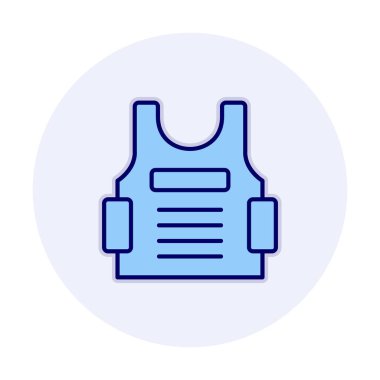 Kurşun geçirmez yelek ağ simgesi, vektör illüstrasyonu