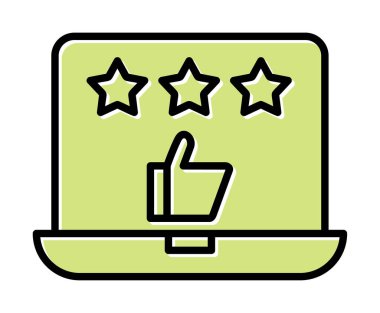 Geri besleme vektörü glifin düz simgesi. İyi İnceleme konsepti                    