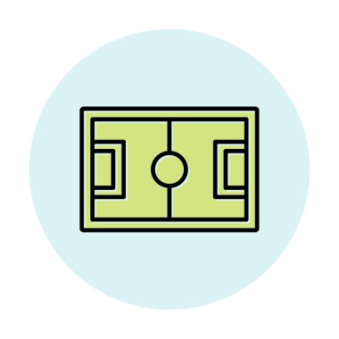 Futbol sahası simgesi beyaz arkaplanda izole edildi. 