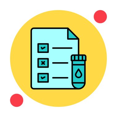 Tıbbi Test Raporu ikon vektör illüstrasyonu 