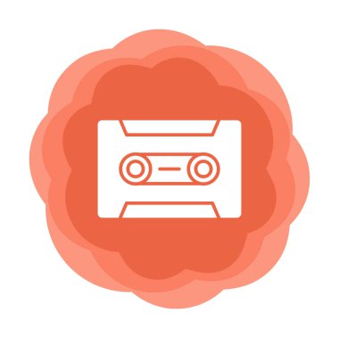 Kaset. Web simgesi basit illüstrasyon                               