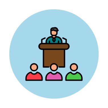 Basit Konferans simgesi, vektör illüstrasyonu