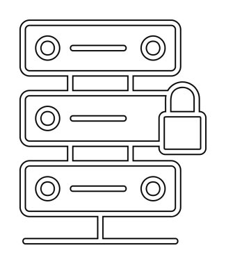 Basit düz kilit sunucusu resimleme tasarımı