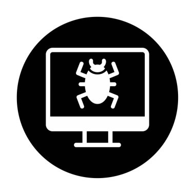 Basit Bilgisayar Virüsü simgesi, vektör illüstrasyonu