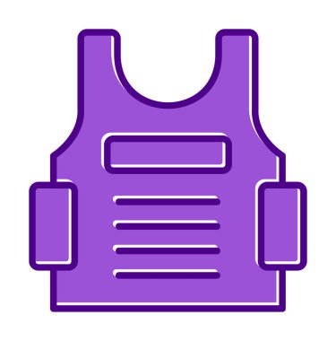 Kurşun geçirmez yelek ağ simgesi, vektör illüstrasyonu