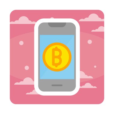 Basit bitcoin simgesi, vektör illüstrasyonu