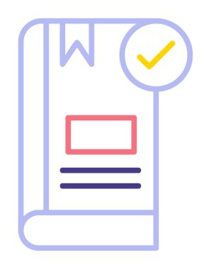  Kitap Denetimi İşaretleme simgesi, vektör illüstrasyonu   