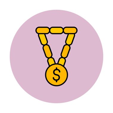 Dolar işaretli bilezik, vektör illüstrasyonu  