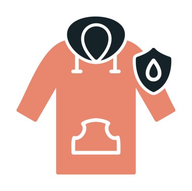 Su geçirmez kapüşonlu simge, vektör illüstrasyonu 