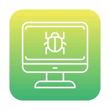 yazılım hatası düz simgesi, vektör illüstrasyonu, Sistem Virüsü 