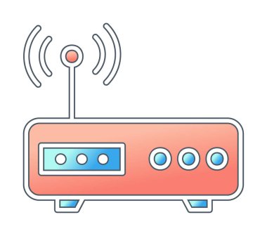 düz modem simgesi vektör illüstrasyon tasarımı