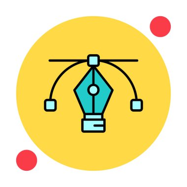 Basit kalem aracı simgesi, vektör illüstrasyonu