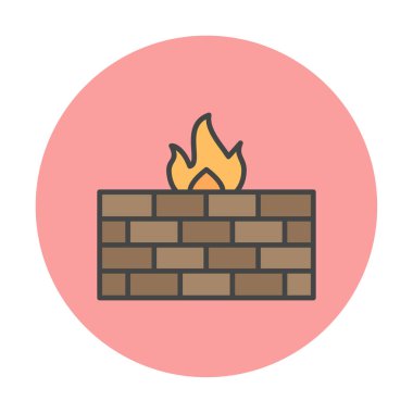 Şömine simgesinin vektör illüstrasyonu 