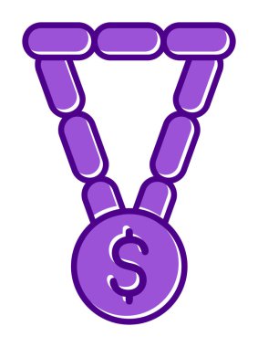 Dolar işaretli bilezik, vektör illüstrasyonu  