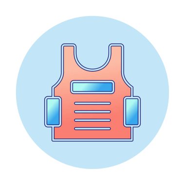 Kurşun geçirmez yelek ağ simgesi, vektör illüstrasyonu