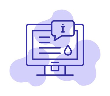 Bilgi simgesi resimli düz bilgisayar ekranı