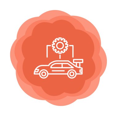 Araba servisi ikon vektör çizimi. Otomobil Yapılandırması             