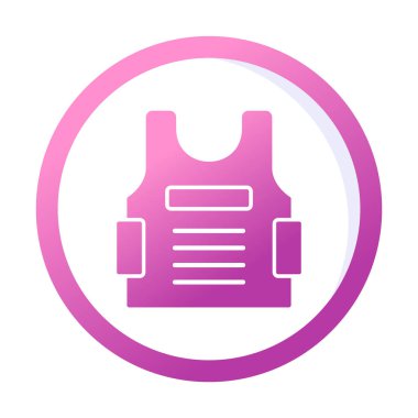 Kurşun geçirmez yelek ağ simgesi, vektör illüstrasyonu