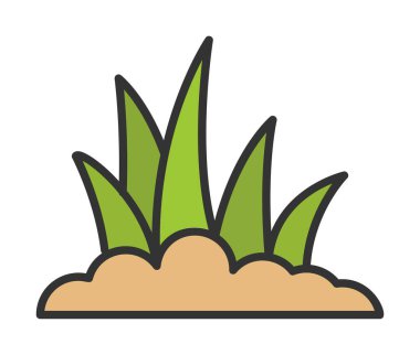 Çim simgesi, vektör illüstrasyonu 