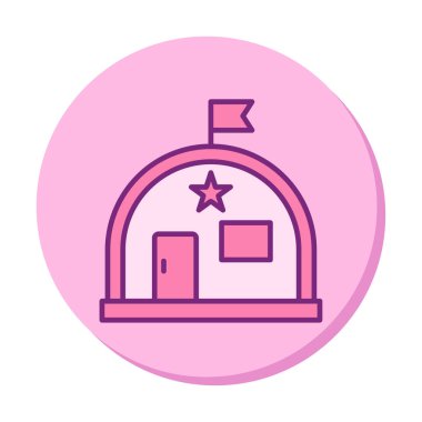 Basit Askeri Depo simgesi, vektör illüstrasyonu