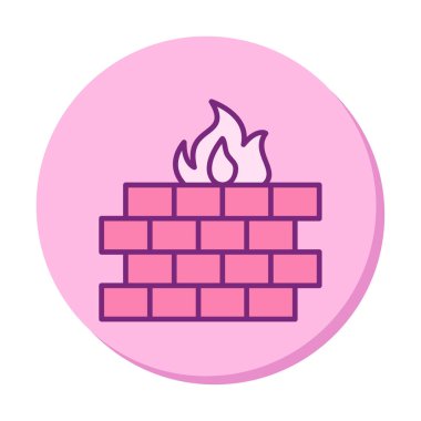 Şömine simgesinin vektör illüstrasyonu 