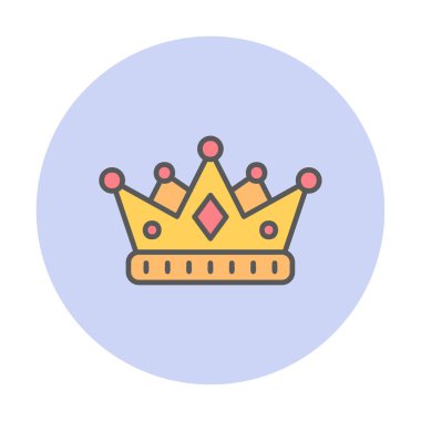 Taç düz simge vektör çizim