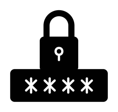 Basit Parola simgesi, vektör illüstrasyonu