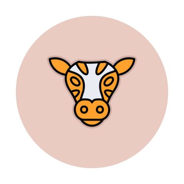 İnek başı simgesi vektörü beyaz arkaplanda izole edildi