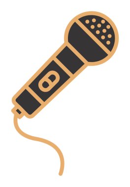 mikrofon simgesi uzun mavi arkaplanda izole edildi.