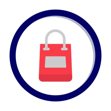 Alışveriş poşeti simgesi, vektör illüstrasyonu basit tasarım