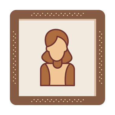 Kadın avatar simgesi, vektör illüstrasyonu 