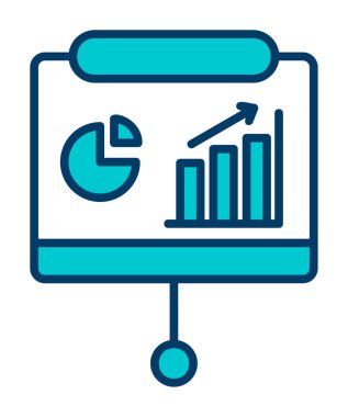 Sunum, iş istatistikleri ve pasta grafik ikonlu veri analizleri. iş analizleri, analizler, istatistikler, pasta grafiği