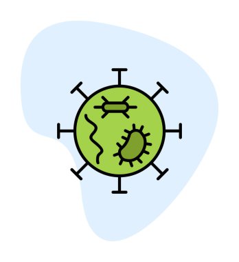 covid-19 parçacık işareti, vektör çizimi, virüs simgesi