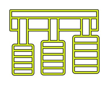 Araba pedalları web tasarım ikonu. Beyaz arkaplanda vektör illüstrasyonu