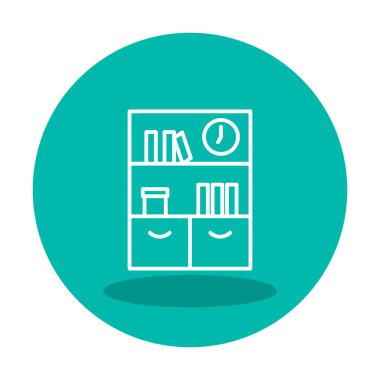 kitaplık düz simge, vektör illüstrasyonu 