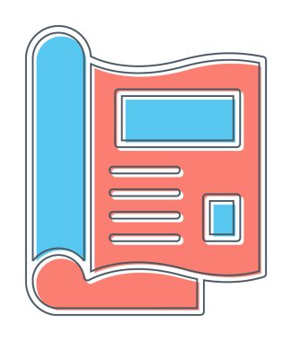 dergi simgesi, vektör illüstrasyonu basit tasarım