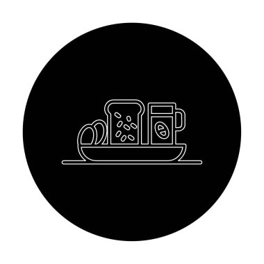 Gıda yassı simgesinin vektör illüstrasyonu