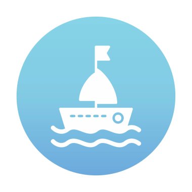 düz yelkenli ikonu vektör çizimi 