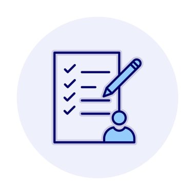 Kontrol listesi düz simgesi, vektör illüstrasyonu 