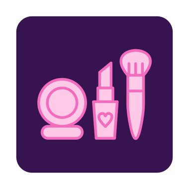 Makyaj araçları web simgesi, vektör illüstrasyonu