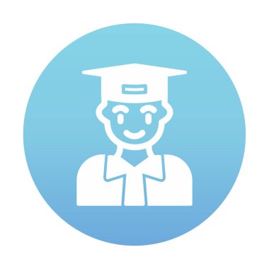 düz stil tasarım vektör illüstrasyonunda düz öğrenci