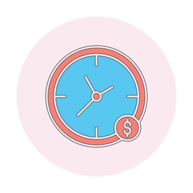 Zaman Para saat simgesi vektör illüstrasyonudur