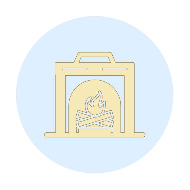 şömine simgesi vektör illüstrasyonu