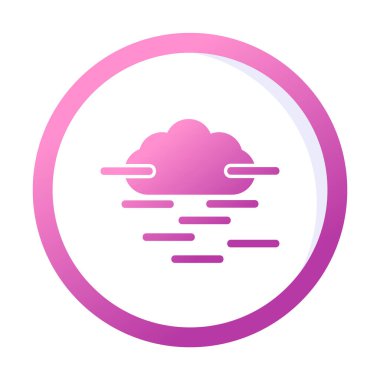 Sis ve bulut simgesi, hava sembolü, vektör illüstrasyonu   