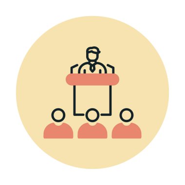 Basit Konferans simgesi, vektör illüstrasyonu