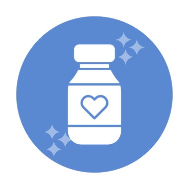 Vitamin şişesi simgesi, vektör illüstrasyonu
